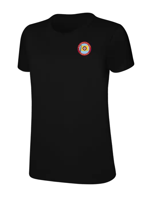 Womens Ring Spun Jet Black 4.5 oz T-Shirt w/E.N. Bisso Logo