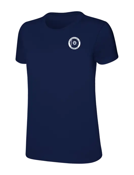 Womens Ring Spun Navy 4.5 oz T-Shirt w/E.N. Bisso Logo