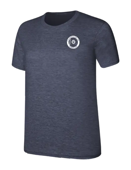 Womens Ring Spun Heather Navy 4.5 oz T-Shirt w/E.N. Bisso Logo