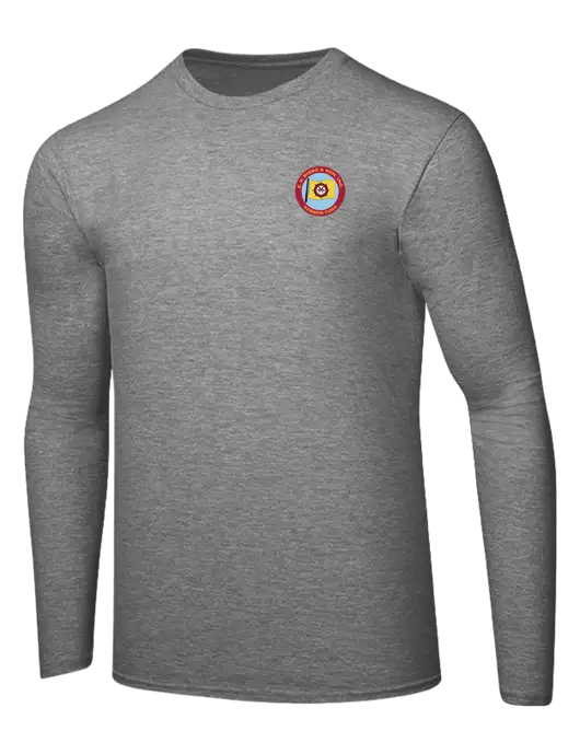 Ring Spun Light Heather Grey 4.5 oz Long Sleeve T-Shirt w/E.N. Bisso Logo