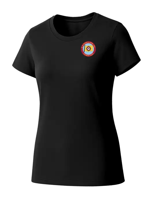 Womens Seriously Soft Black T-Shirt w/E.N. Bisso Logo