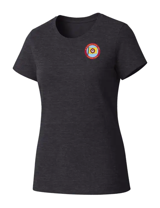 Womens Seriously Soft Heathered Charcoal T-Shirt w/E.N. Bisso Logo