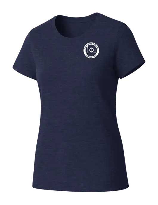 Womens Seriously Soft Heathered Navy T-Shirt w/E.N. Bisso Logo