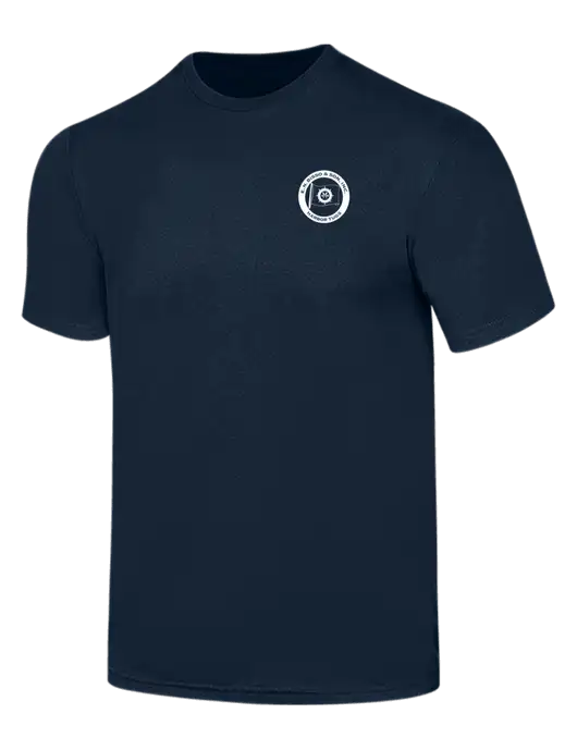 Simply Soft Navy 4.5oz  Poly/Combed Ring Spun Cotton T-Shirt w/E.N. Bisso Logo