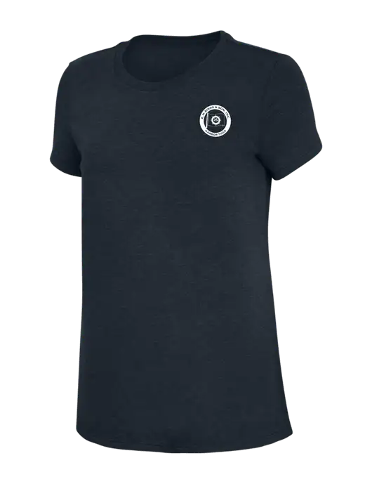 Womens Simply Soft Navy 4.5oz Poly/Combed Ring Spun Cotton T-Shirt w/E.N. Bisso Logo