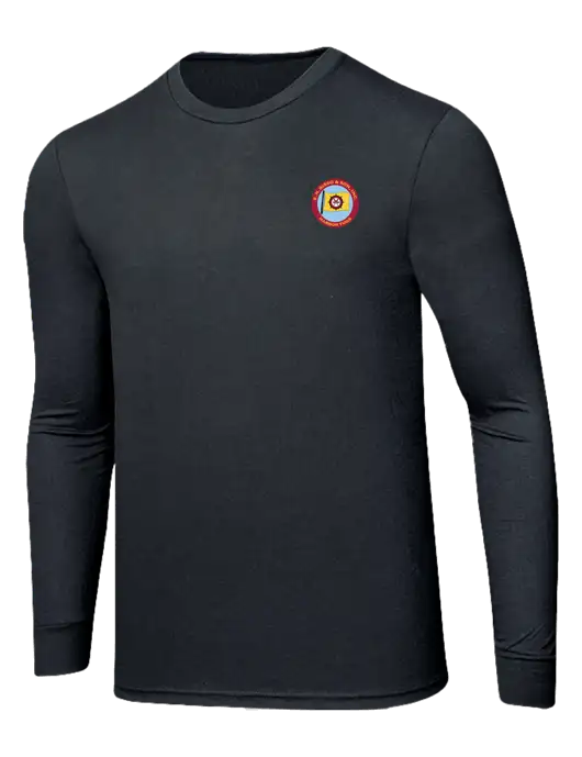 Simply Soft Long Sleeve Black Frost 4.5 oz, Poly/Combed Ring Spun Cotton T-Shirt w/E.N. Bisso Logo