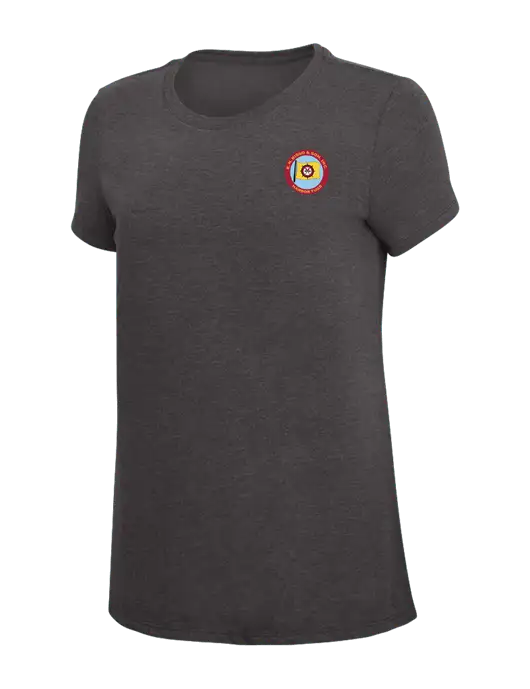 Womens Simply Soft Heather Charcoal 4.5oz  Poly/Combed Ring Spun Cotton T-Shirt w/E.N. Bisso Logo