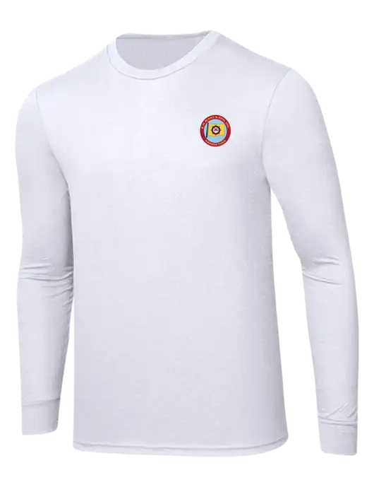 Simply Soft Long Sleeve White 4.5 oz, Poly/Combed Ring Spun Cotton T-Shirt w/E.N. Bisso Logo
