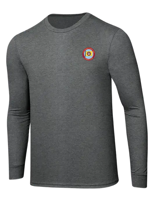 Simply Soft Long Sleeve Medium Grey Frost 4.5 oz, Poly/Combed Ring Spun Cotton T-Shirt w/E.N. Bisso Logo