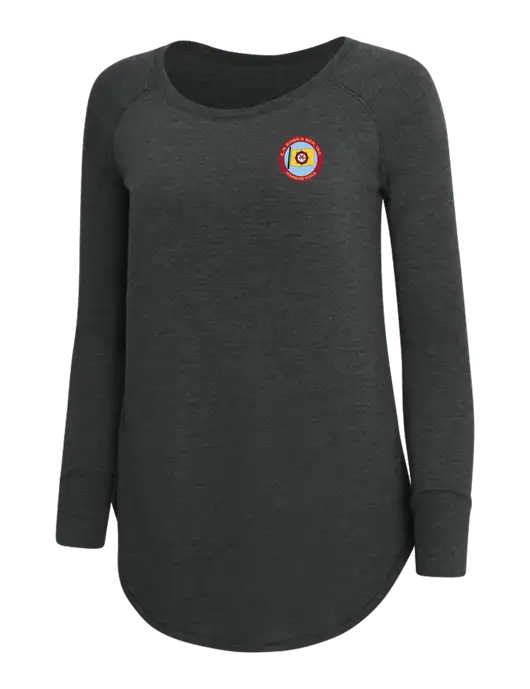 Womens Perfect Wide Collar Tunic Tri-Blend Black Frost 4.5 oz T-Shirt w/E.N. Bisso Logo