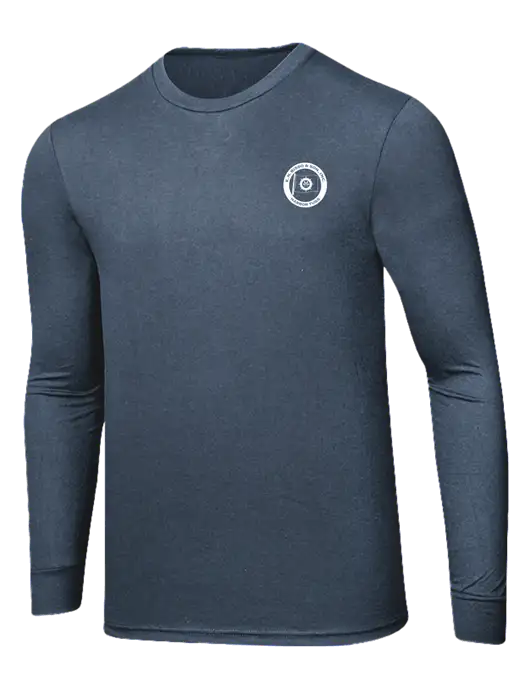 Simply Soft Long Sleeve Navy Frost 4.5 oz, Poly/Combed Ring Spun Cotton T-Shirt w/E.N. Bisso Logo