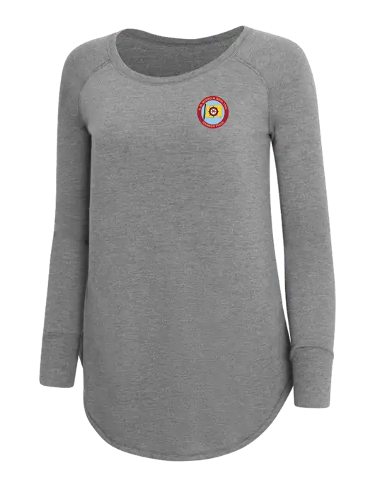Womens Perfect Wide Collar Tunic Tri-Blend Grey Frost 4.5 oz T-Shirt w/E.N. Bisso Logo
