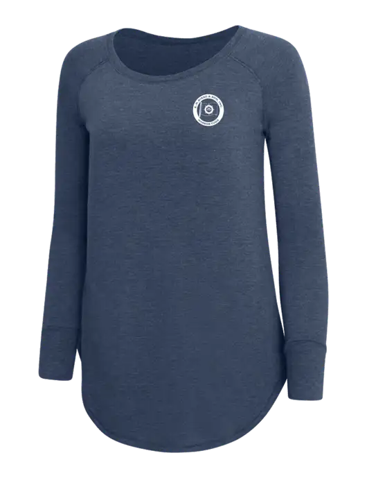 Womens Perfect Wide Collar Tunic Tri-Blend Navy Frost 4.5 oz T-Shirt w/E.N. Bisso Logo