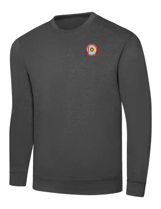 Charcoal 7.8 oz Ring Spun Crew Sweatshirt w/E.N. Bisso Logo