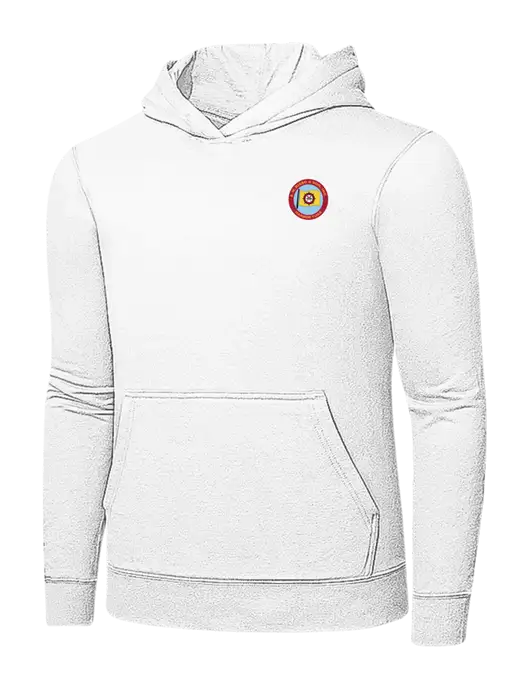 White 7.8 oz Ring Spun Hooded Sweatshirt w/E.N. Bisso Logo