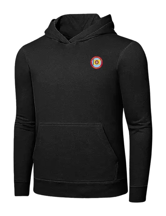 Jet Black 7.8 oz Ring Spun Hooded Sweatshirt w/E.N. Bisso Logo