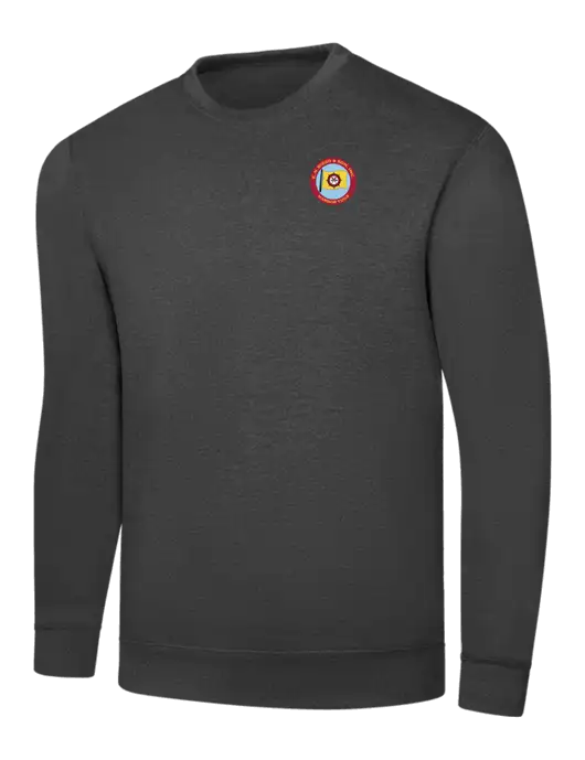 Dark Heather Grey 7.8 oz Ring Spun Crew Sweatshirt w/E.N. Bisso Logo