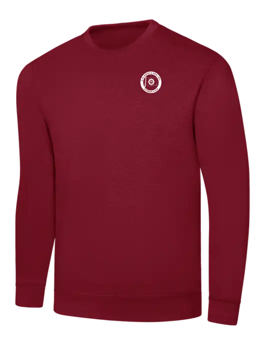 Dark Cardinal 8.5 oz Ring Spun Crew Sweatshirt w/E.N. Bisso Logo