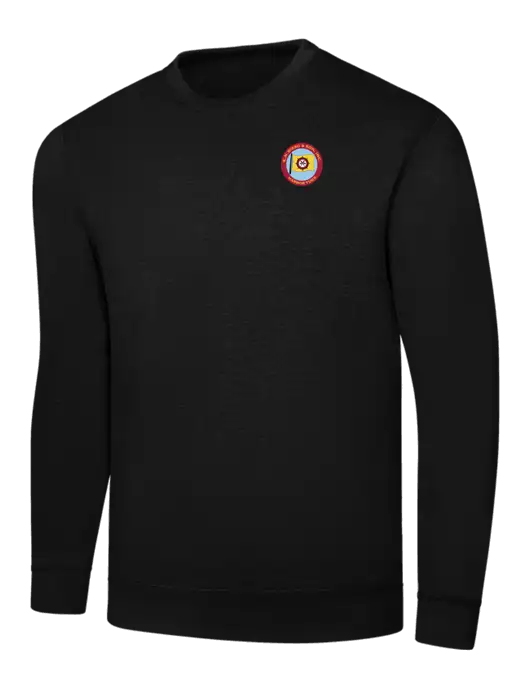 Black 7.8 oz Ring Spun Crew Sweatshirt w/E.N. Bisso Logo