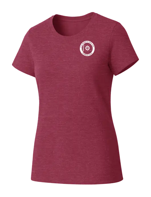Womens Seriously Soft Heathered Cardinal T-Shirt w/E.N. Bisso Logo
