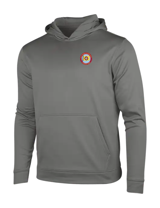 Dark Smoke Grey Sport-Wick Fleece Hooded Pullover w/E.N. Bisso Logo
