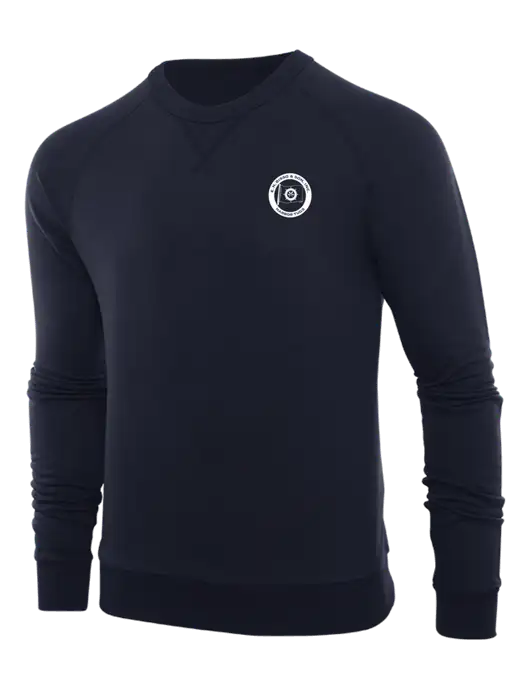 Allmade Dark Navy Organic French Terry Crewneck Sweatshirt w/E.N. Bisso Logo