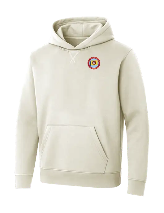 Allmade White Sand Organic French Terry Pullover Hoodie w/E.N. Bisso Logo