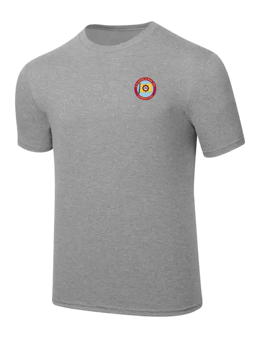 Simply Soft Heathered Light Grey 4.5oz  Poly/Combed Ring Spun Cotton T-Shirt w/E.N. Bisso Logo
