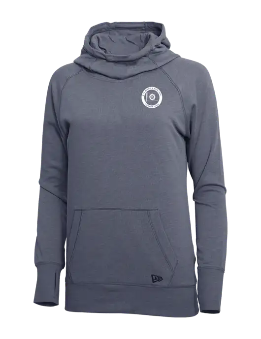 New Era True Navy Heather Womens Tri-Blend Fleece Pullover Hoodie w/E.N. Bisso Logo
