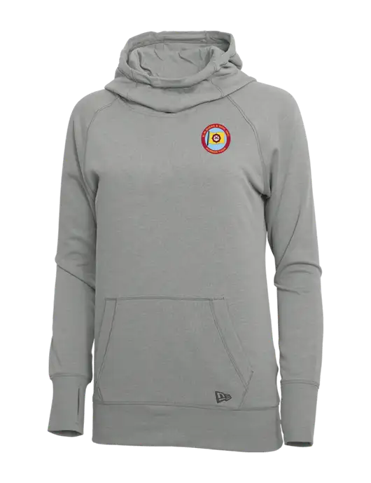 New Era Shadow Grey Heather Womens Tri-Blend Fleece Pullover Hoodie w/E.N. Bisso Logo