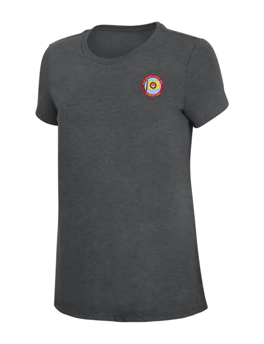 Womens Simply Soft Charcoal 4.5oz Poly/Combed Ring Spun Cotton T-Shirt w/E.N. Bisso Logo