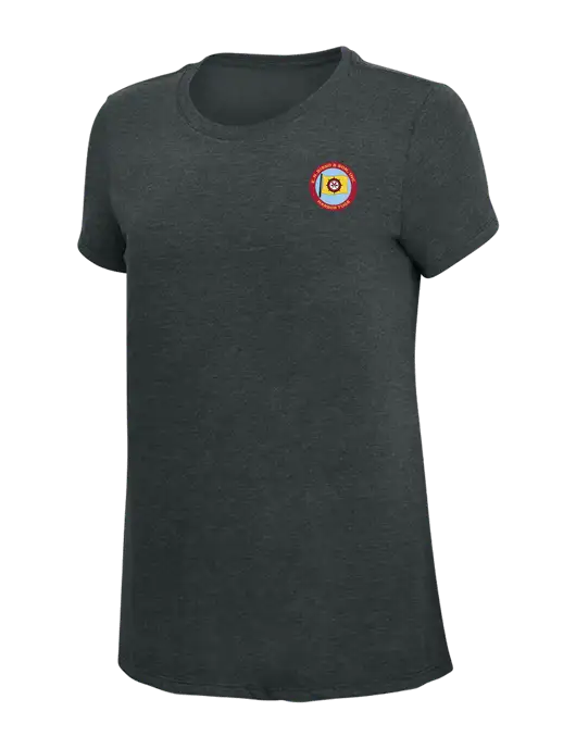 Womens Simply Soft Black Frost 4.5oz Poly/Combed Ring Spun Cotton T-Shirt w/E.N. Bisso Logo