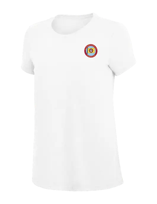 Womens Simply Soft White 4.5oz Poly/Combed Ring Spun Cotton T-Shirt
 w/E.N. Bisso Logo