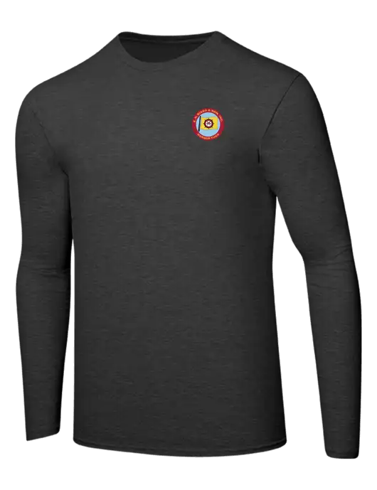 Ring Spun Dark Heather Grey 4.5 oz Long Sleeve T-Shirt w/E.N. Bisso Logo