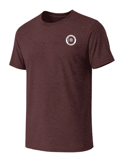 BELLA+CANVAS Heather Maroon CVC Short Sleeve Tee w/E.N. Bisso Logo
