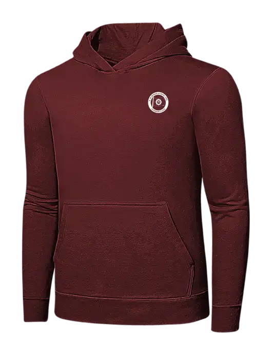 Maroon 7.8 oz Ring Spun Hooded Sweatshirt w/E.N. Bisso Logo