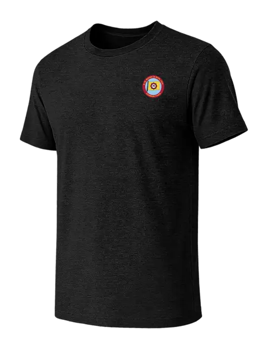 BELLA+CANVAS Black Heather CVC Short Sleeve Tee w/E.N. Bisso Logo
