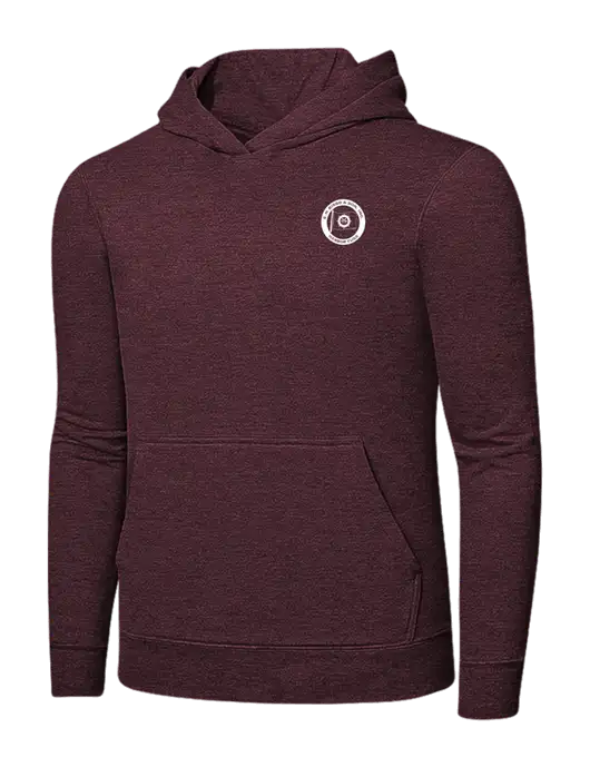 Heather Maroon 7.8 oz Ring Spun Hooded Sweatshirt w/E.N. Bisso Logo