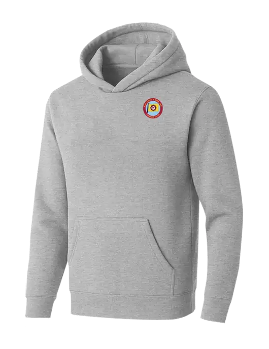 BELLA+CANVAS Light Grey Heather Sponge Fleece Pullover Hoodie w/E.N. Bisso Logo