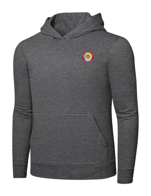 Graphite Heather 7.8. oz Ring Spun Hooded Sweatshirt w/E.N. Bisso Logo