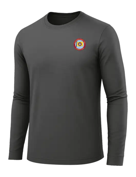 Long Sleeve Dark Grey PosiCharge Competitor Tee w/E.N. Bisso Logo
