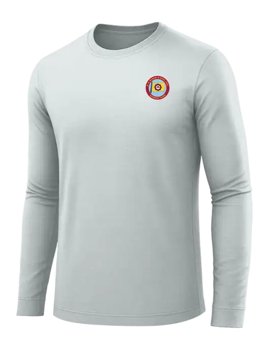 Long Sleeve Light Grey PosiCharge Competitor Tee w/E.N. Bisso Logo