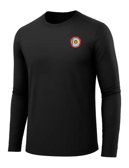 Long Sleeve Black PosiCharge Competitor Tee w/E.N. Bisso Logo