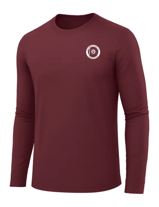 Long Sleeve Maroon PosiCharge Competitor Tee w/E.N. Bisso Logo