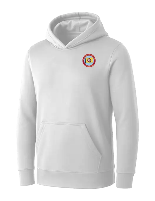 Womens White Core Fleece Pullover Hooded Sweatshirt w/E.N. Bisso Logo