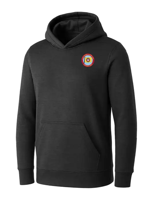 Womens Dark Grey Heather Core Fleece Pullover Hooded Sweatshirt w/E.N. Bisso Logo