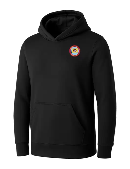Womens Black Core Fleece Pullover Hooded Sweatshirt w/E.N. Bisso Logo
