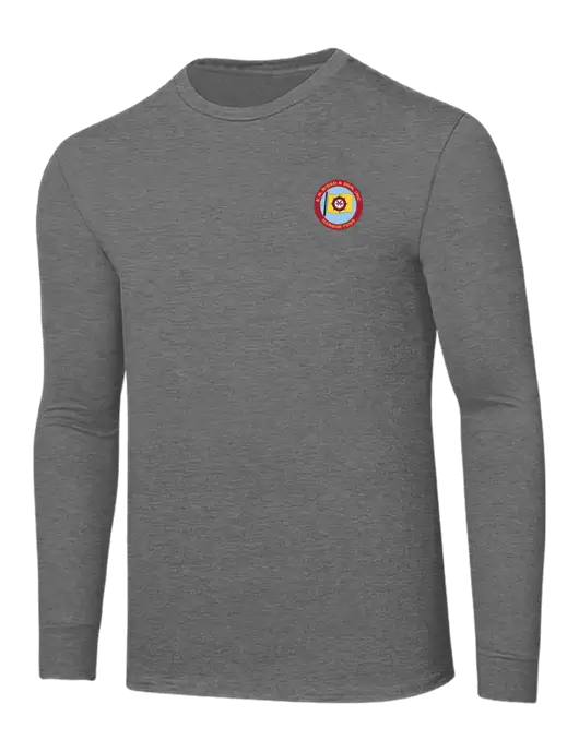 Core Blend Medium Grey Heather Long Sleeve Tee w/E.N. Bisso Logo