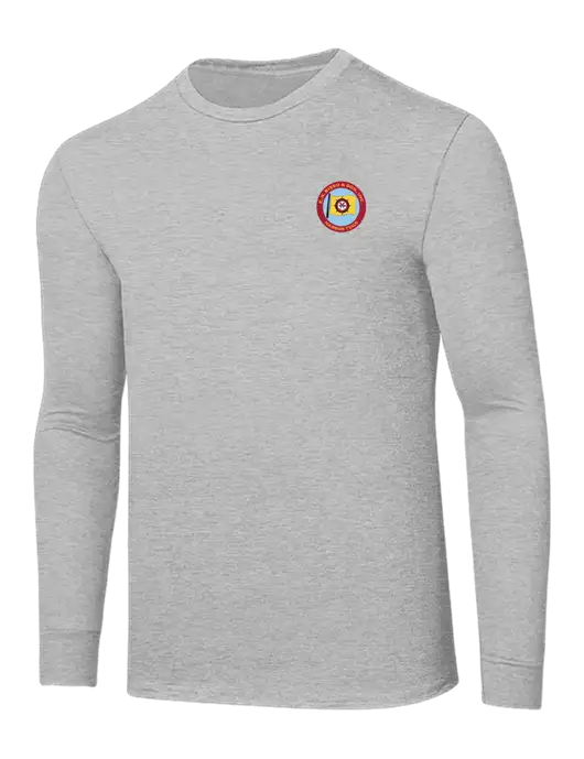 Core Blend Light Grey Heather Long Sleeve Tee w/E.N. Bisso Logo