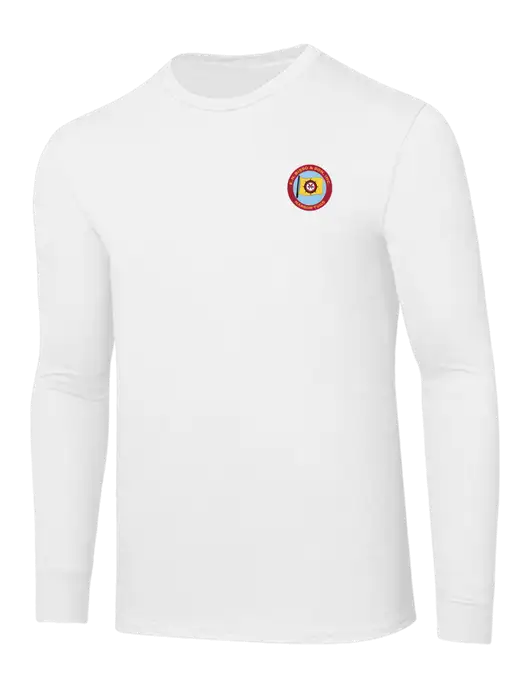 Core Blend White Long Sleeve Tee w/E.N. Bisso Logo